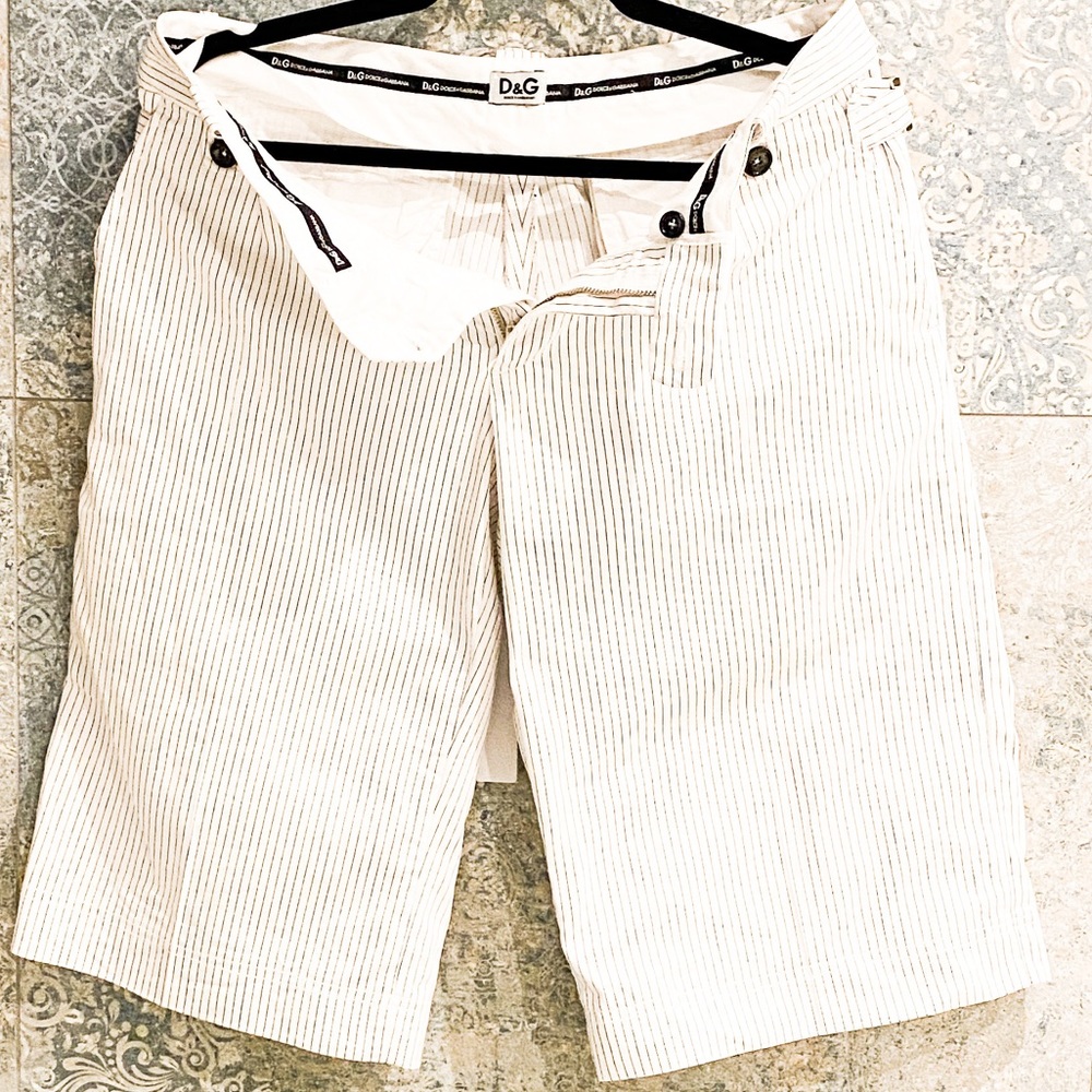 Dolce & Gabbana White Striped Shorts